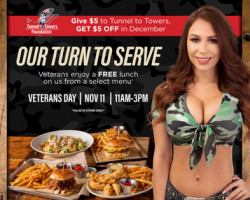 In Honor of Veterans Day, Twin Peaks Restaurants are Saluting Active Duty Military & Veterans with a Free Meal November 11, 2022!